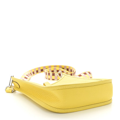 Hermes Taurillon Clemence Quadrille Evelyne TPM Lime Citron Rouge H Mauve Sylvestre Lime Citron 4 of 10