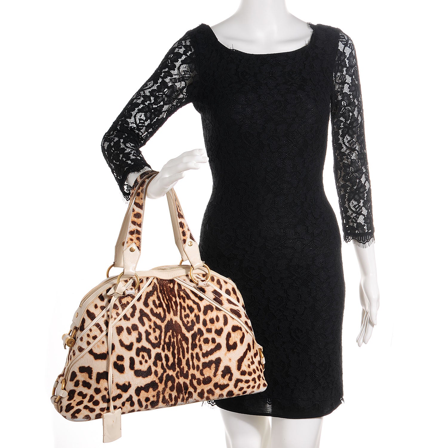 Saint Laurent Calf Hair Leopard Print Large Fauve 2 of 12