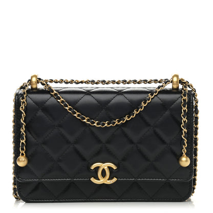 Chanel Calfskin Quilted Perfect Fit Wallet On Chain WOC Black 1 of 12