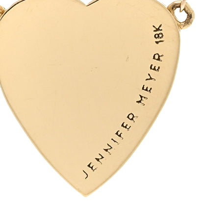 Jennifer Meyer 18K Yellow Gold Mother of Pearl Mini Heart Pendant Necklace 4 of 4