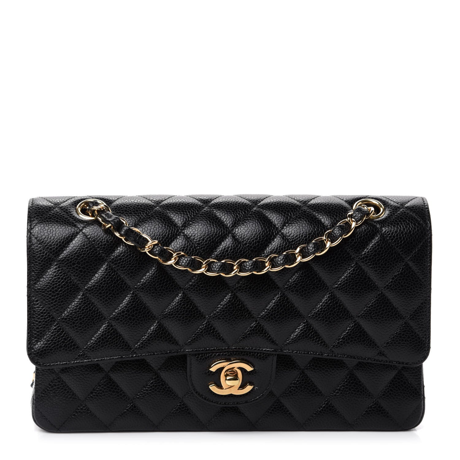 Chanel Caviar Quilted Medium Double Flap Black 1 of 12