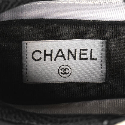 Chanel Mesh Suede Calfskin Grained Calfskin Womens CC Sneakers 40.5 White Black 7 of 8
