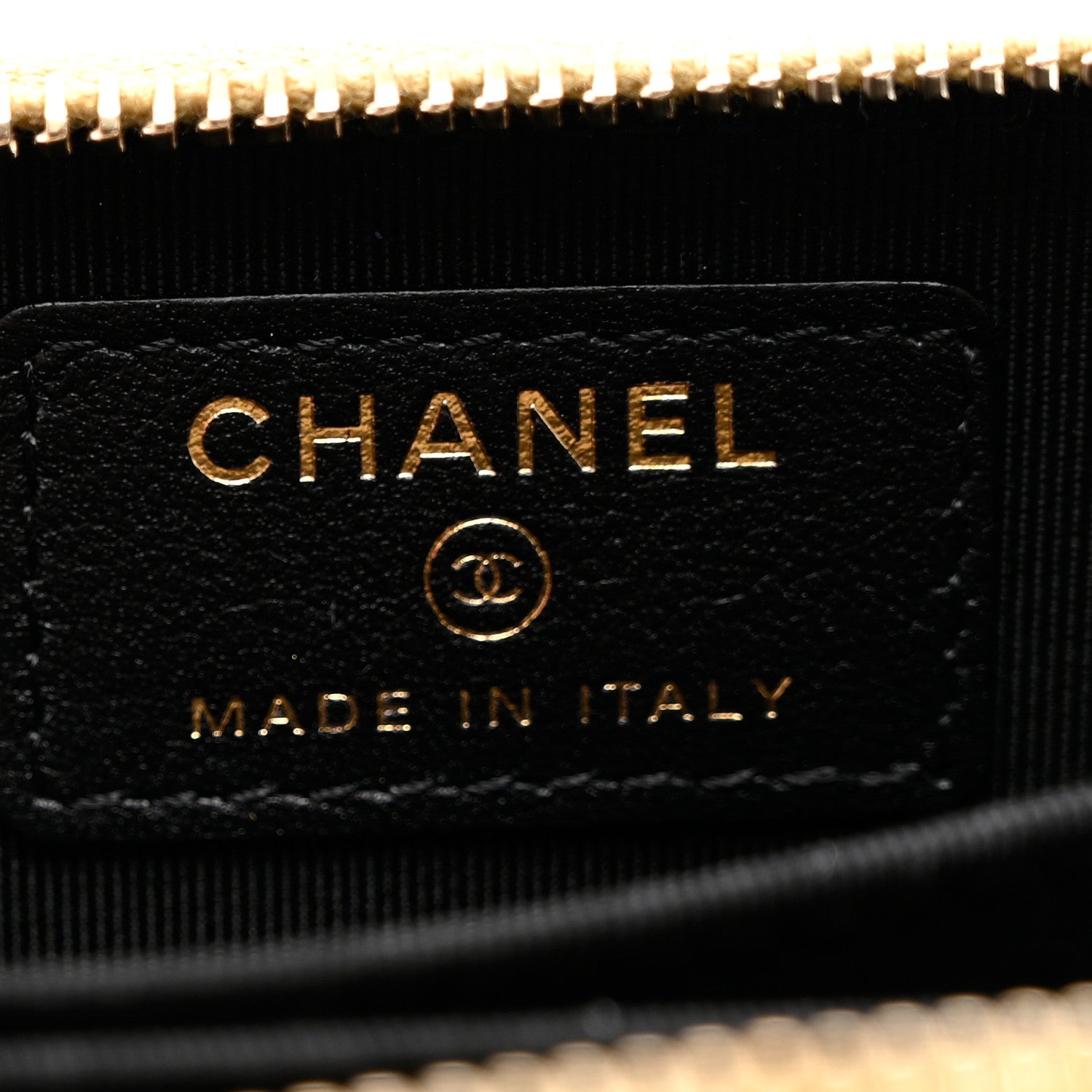Chanel Metallic Calfskin Crocodile Embossed Cocodile Zip Coin Case Gold 6 of 7
