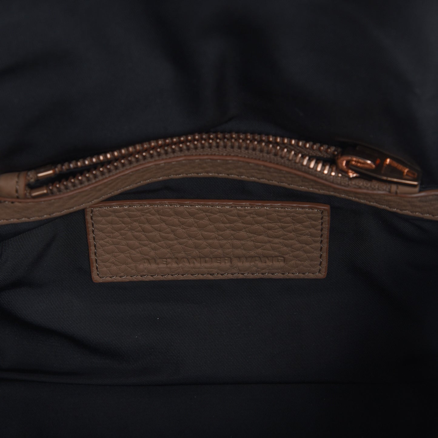 Pebbled Lambskin Mini Rockie Latte Rose Gold Hardware