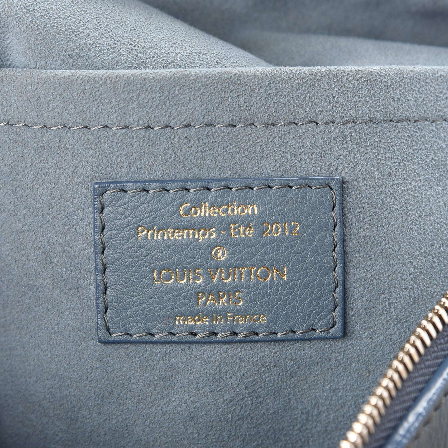 Monogram Denim Pochette Round Blue
