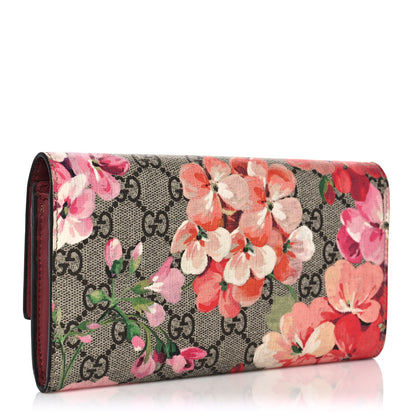 Gucci GG Supreme Monogram Blooms Continental Wallet Beige Multicolor Dry Rose 3 of 10
