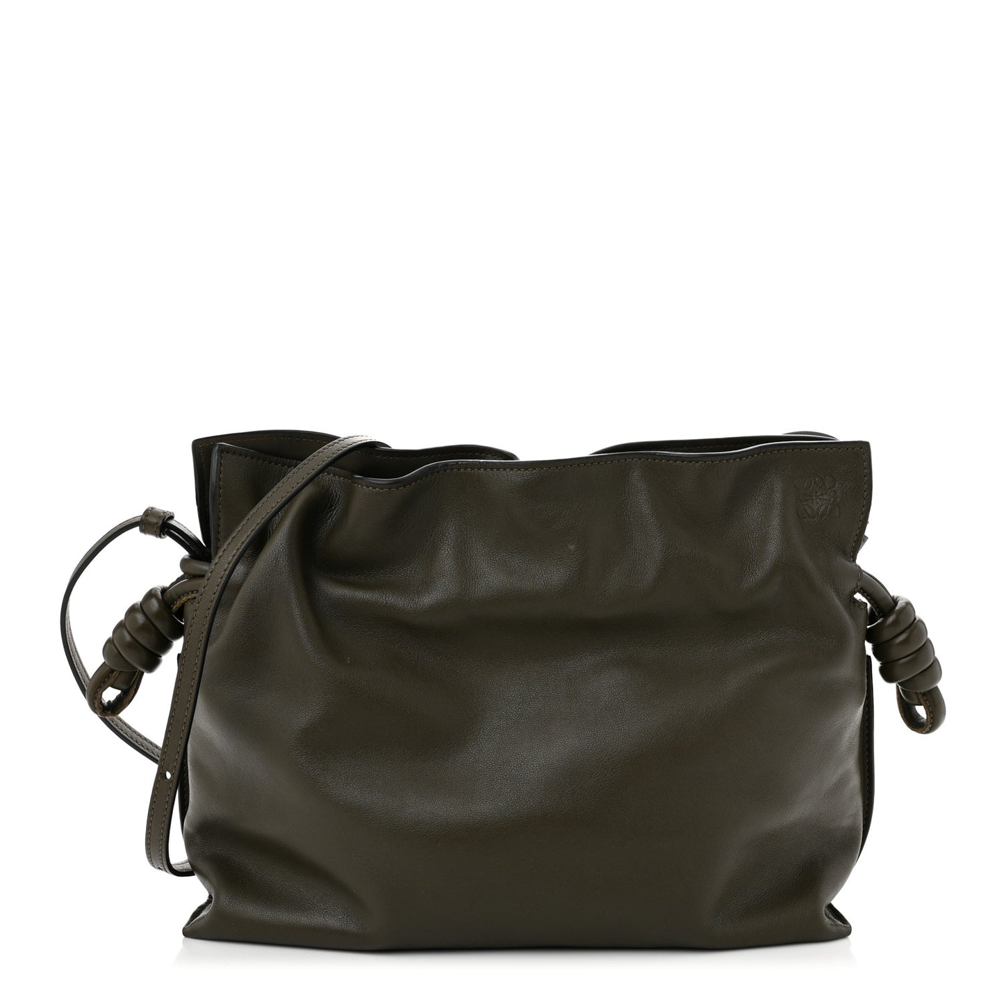 Nappa Medium Flamenco Knot Bag Dark Khaki