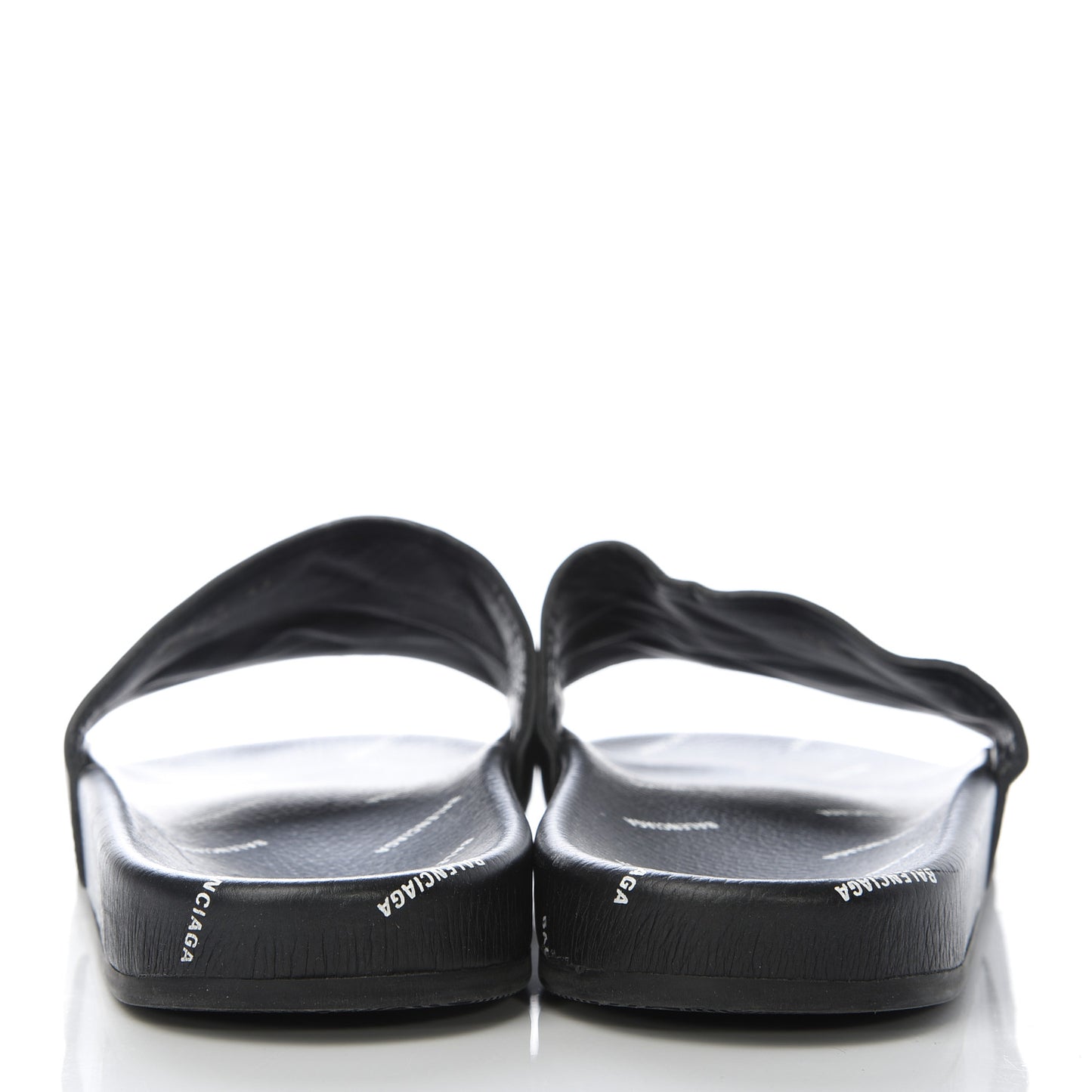 Nappa Allover Logo Embossed Mens Pool Slide Sandals 43 Black White