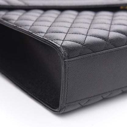 Saint Laurent Grain De Poudre Textured Mixed Matelasse Large Triquilt Monogram Satchel Black 8 of 9