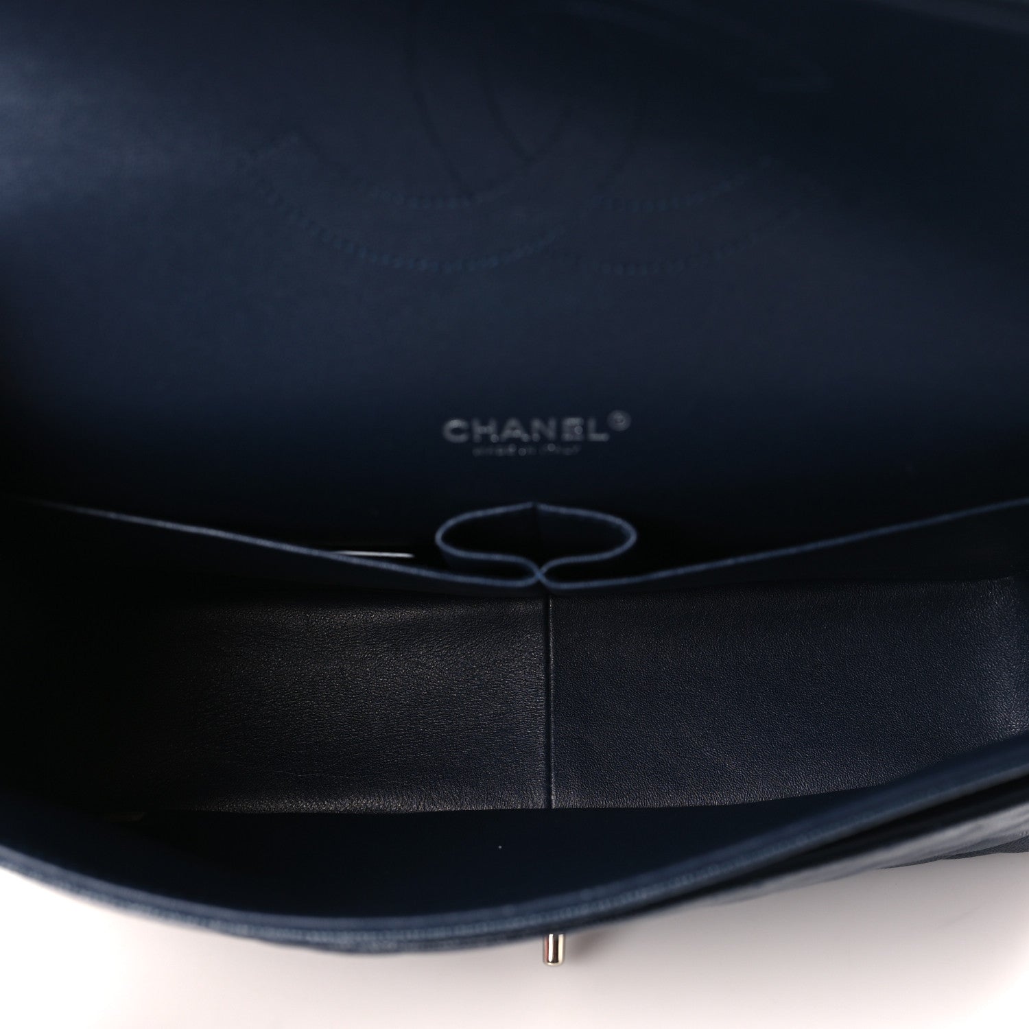 Chanel Caviar Quilted Maxi Double Flap Navy Blue 5 of 9