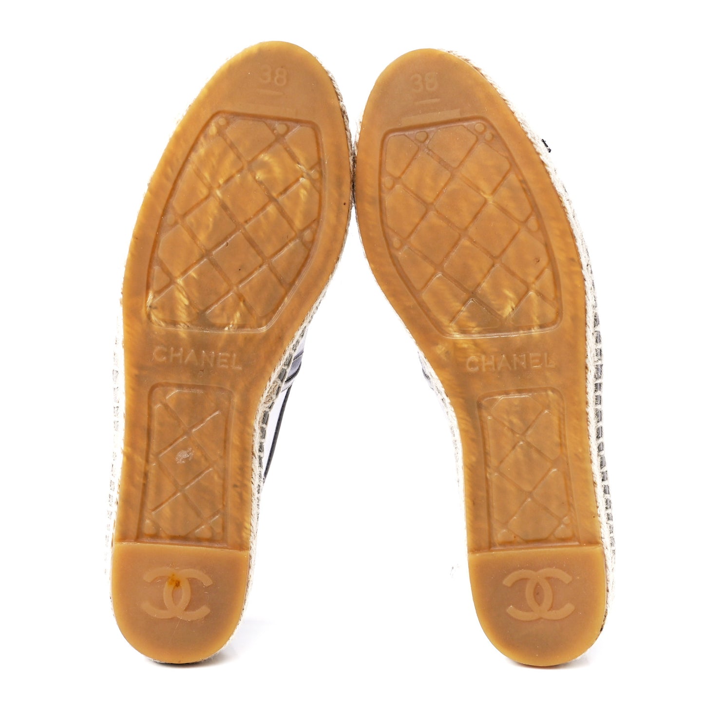 Mesh Grosgrain CC Espadrilles 38 Grey