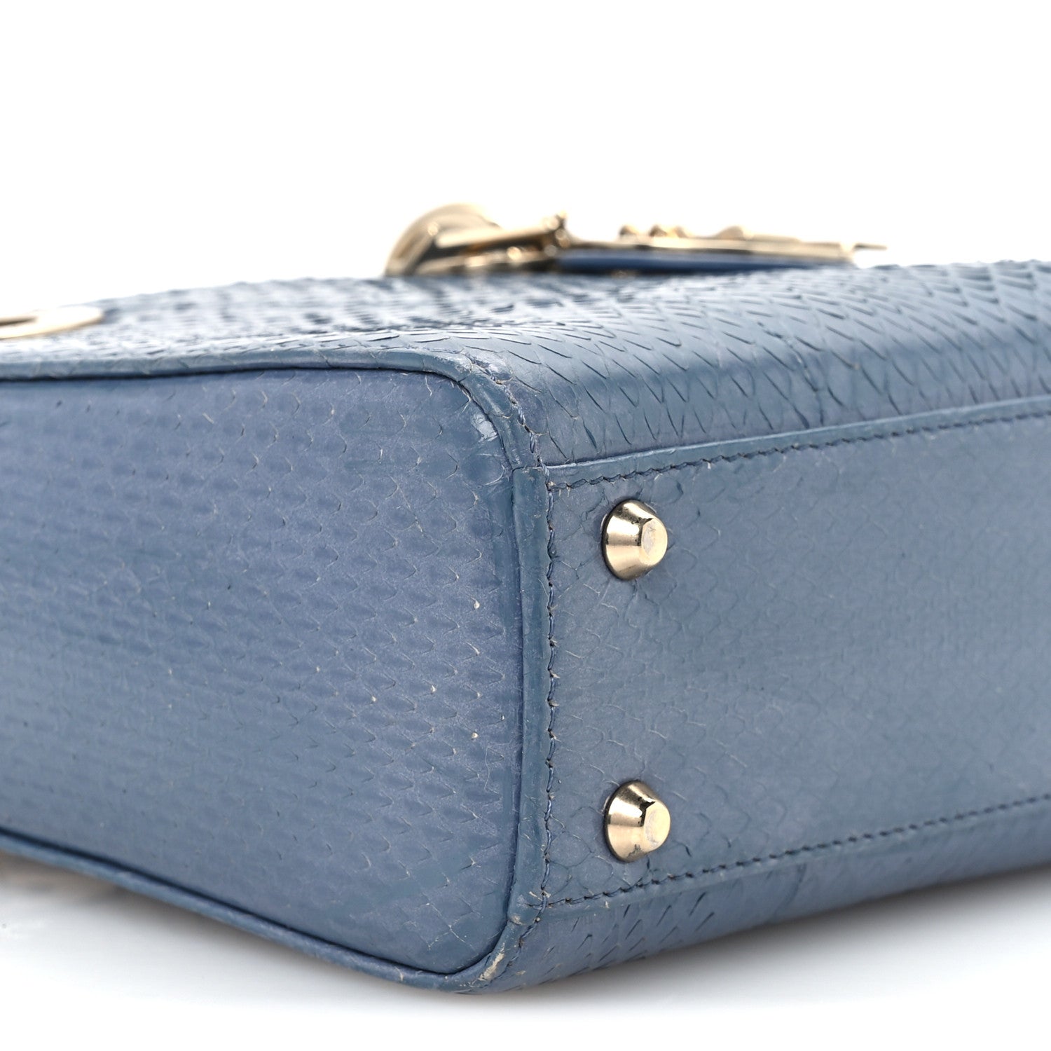 Christian Dior Snakeskin Mini Lady Dior Blue 8 of 10