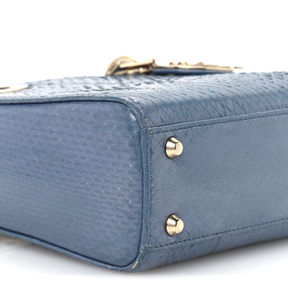 Christian Dior Snakeskin Mini Lady Dior Blue 8 of 10