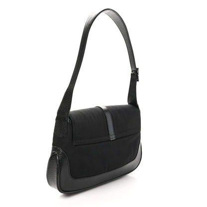 Gucci Canvas Textured Dollar Calfskin Small Jackie O Hobo Black 3 of 10
