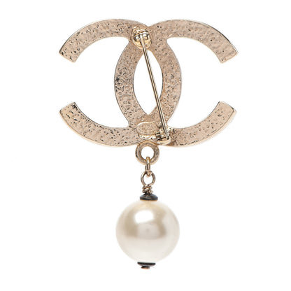 Chanel Pearl CC Drop Brooch Gold 3 of 4