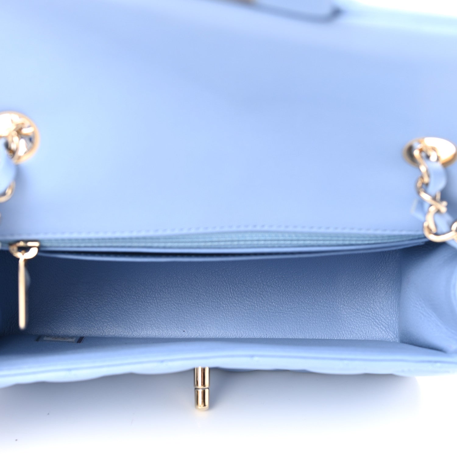 Chanel Lambskin Quilted Mini Rectangular Flap Light Blue 5 of 10