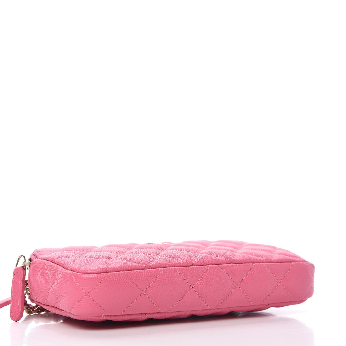 Caviar Quilted Small Clutch With Chain Pink