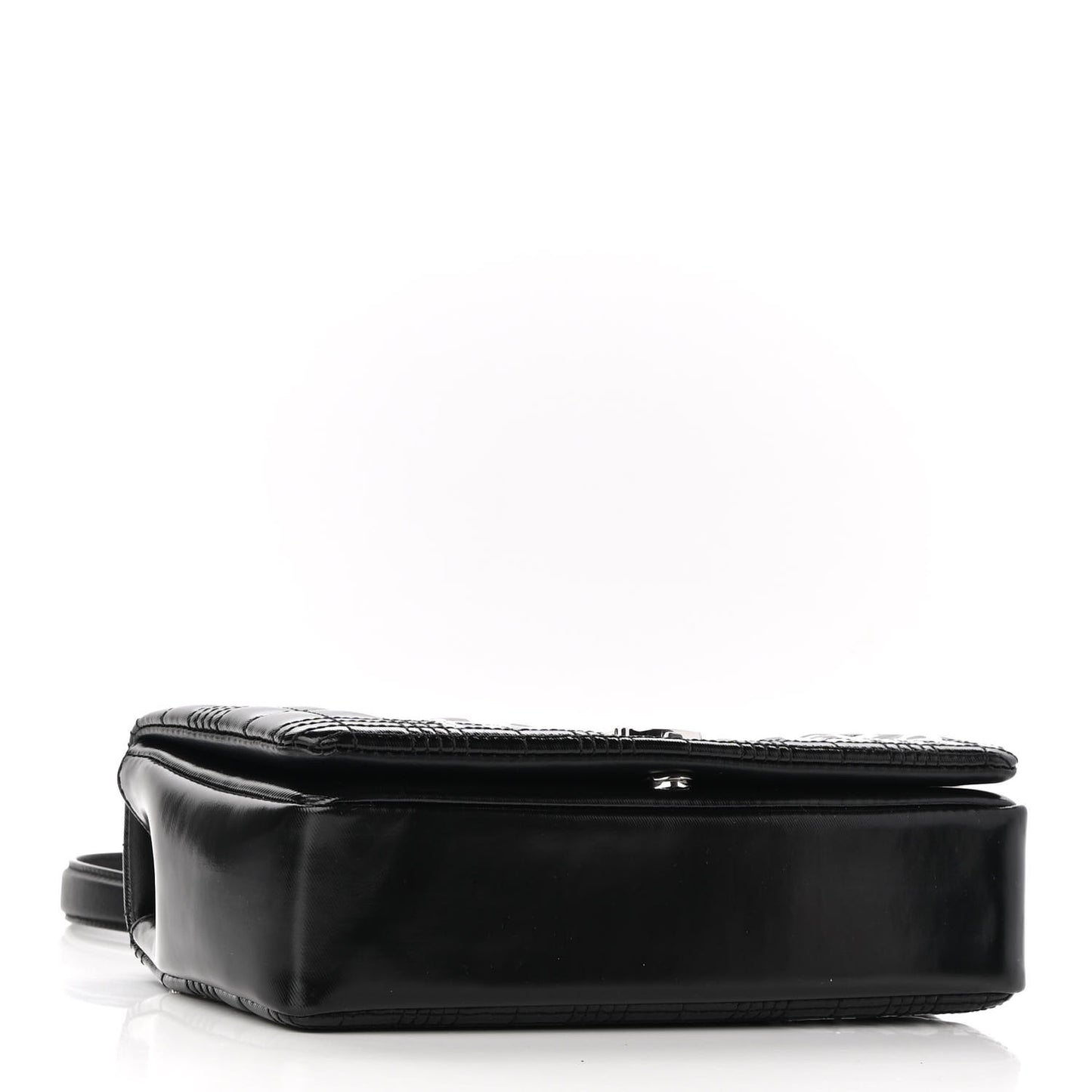 Patent Quilted Horseferry Print Small Lola Bag Black