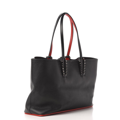 Christian Louboutin Calfskin Spikes Small East West Cabata Tote Black 4 of 13
