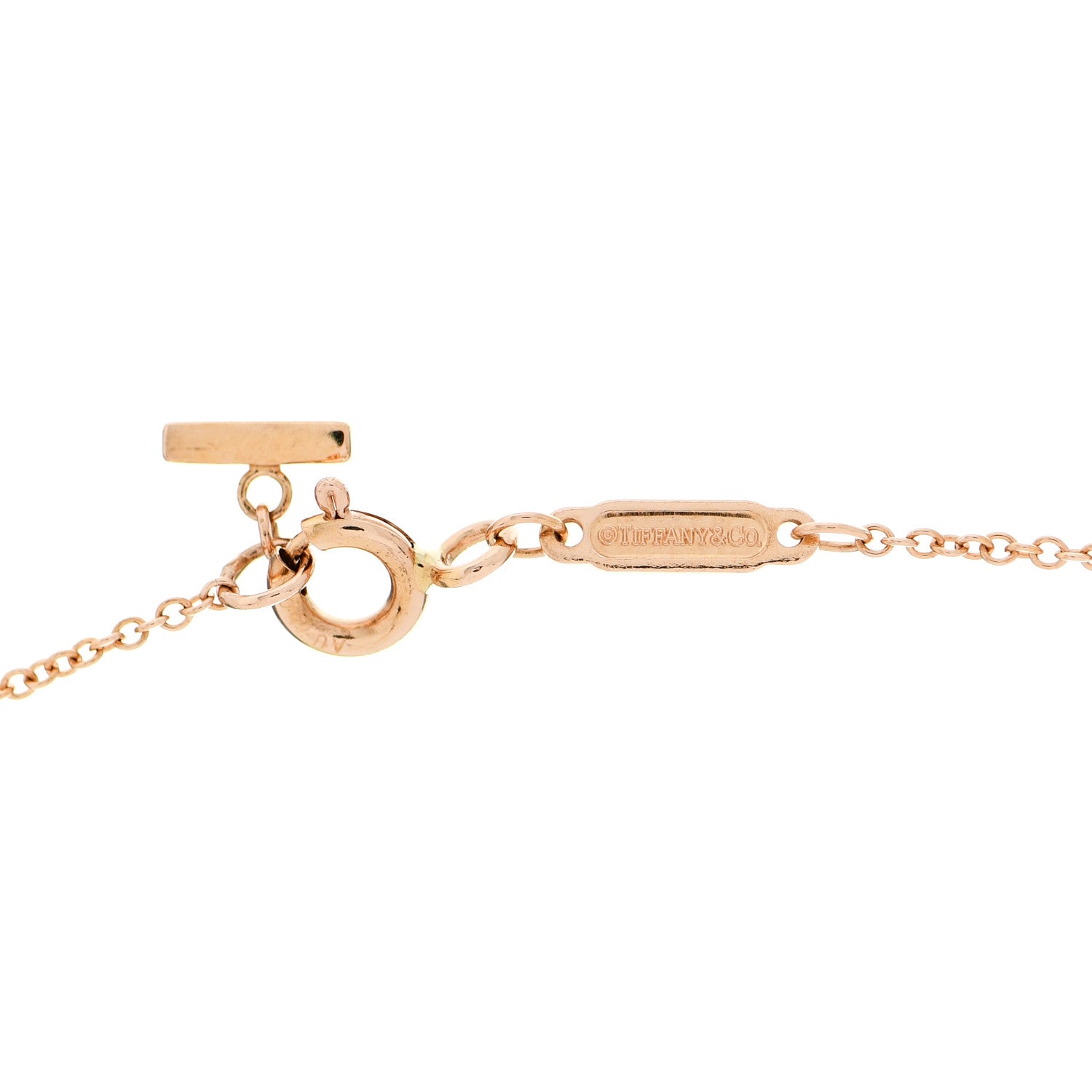 Tiffany 18K Rose Gold Small T Smile Pendant Necklace 4 of 6