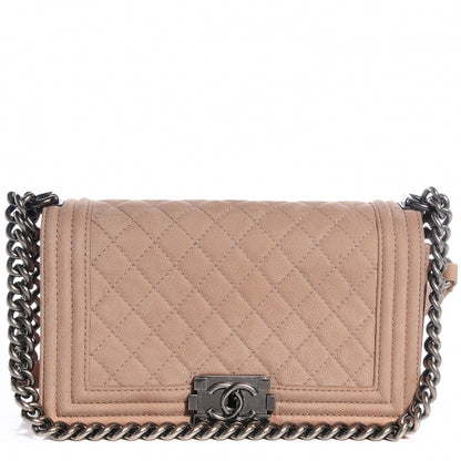 Chanel Iridescent Caviar Medium Boy Flap Beige 1 of 7