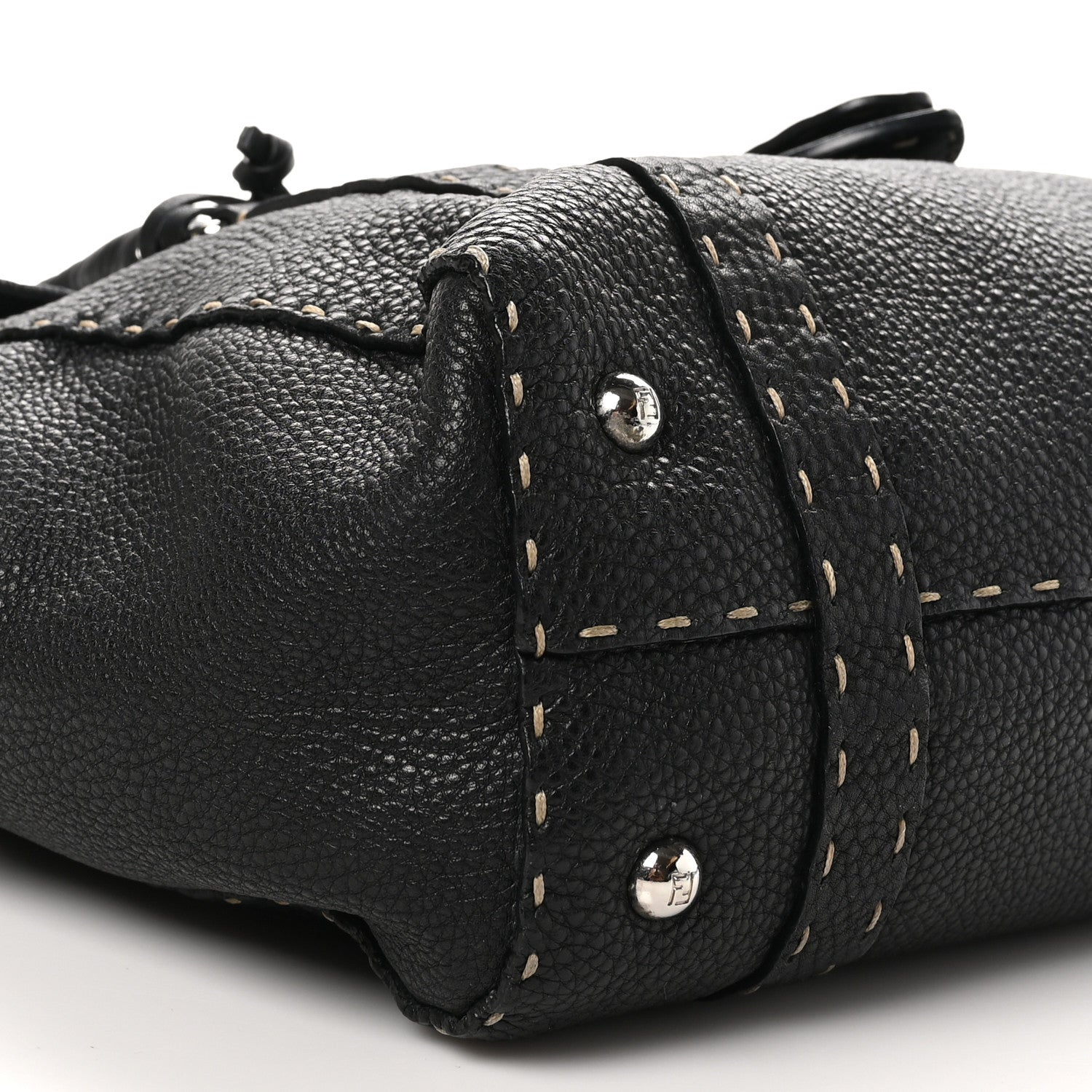 Fendi Cuoio Romano Selleria Medium Linda Satchel Black 8 of 9