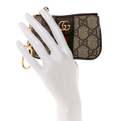 Gucci GG Supreme Monogram Web Ophidia Key Case Beige New Acero 2 of 8