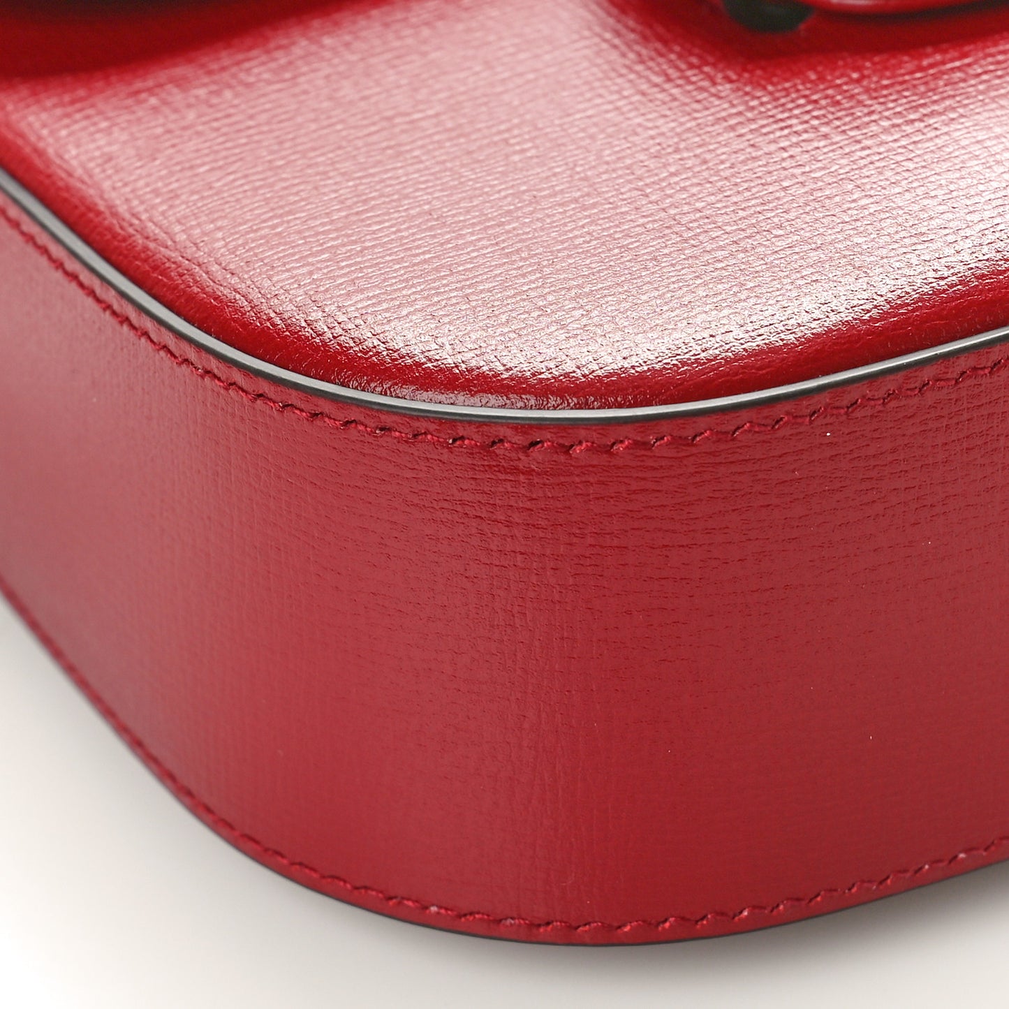 Azalea Calfskin Web Monochrome Horsebit 1955 Shoulder Bag New Cherry Red