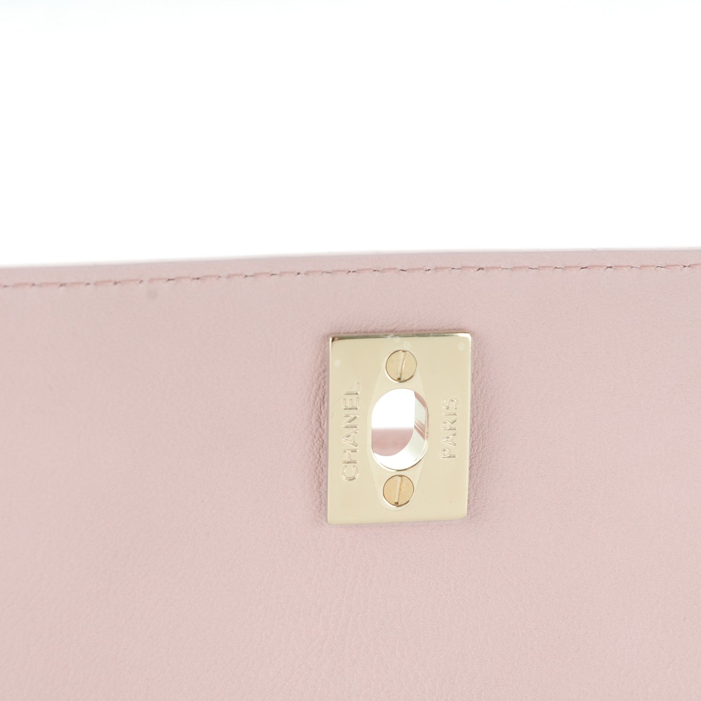 Calfskin Quilted CC Box Flap Light Pink