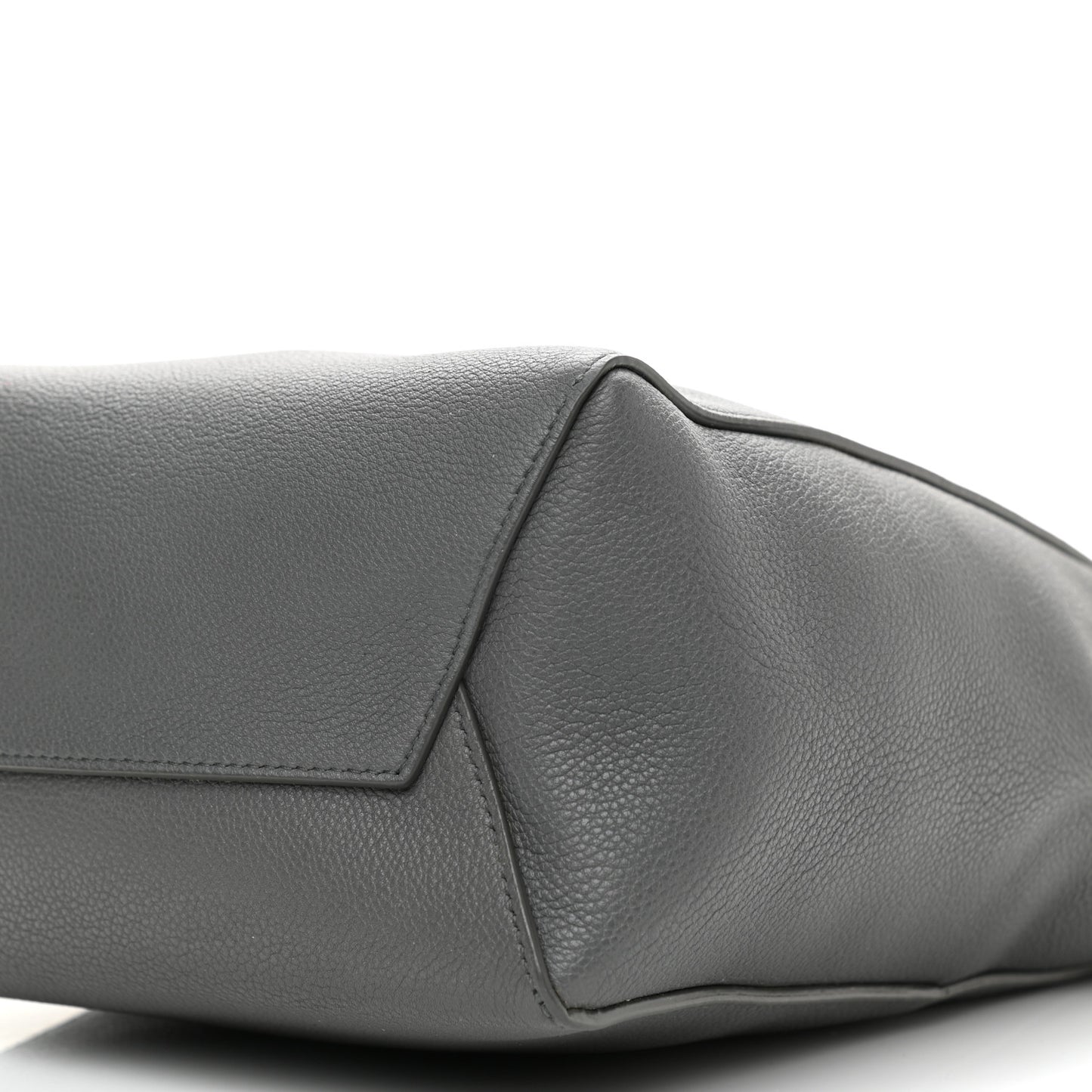 Soft Grained Calfskin Small Sangle Bucket Bag Grey
