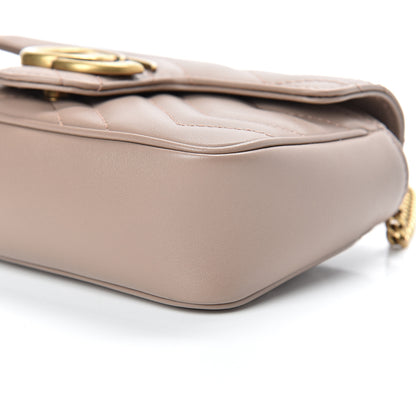 Gucci Calfskin Matelasse Super Mini GG Marmont Shoulder Bag Porcelain Rose 10 of 10