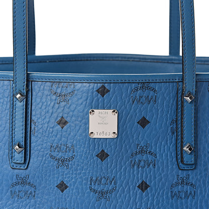 MCM Visetos Medium Anya Shopper Tote Blue 7 of 11