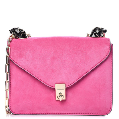 Valentino Garavani Suede Panther Shoulder Bag Bright Fuxia 1 of 8