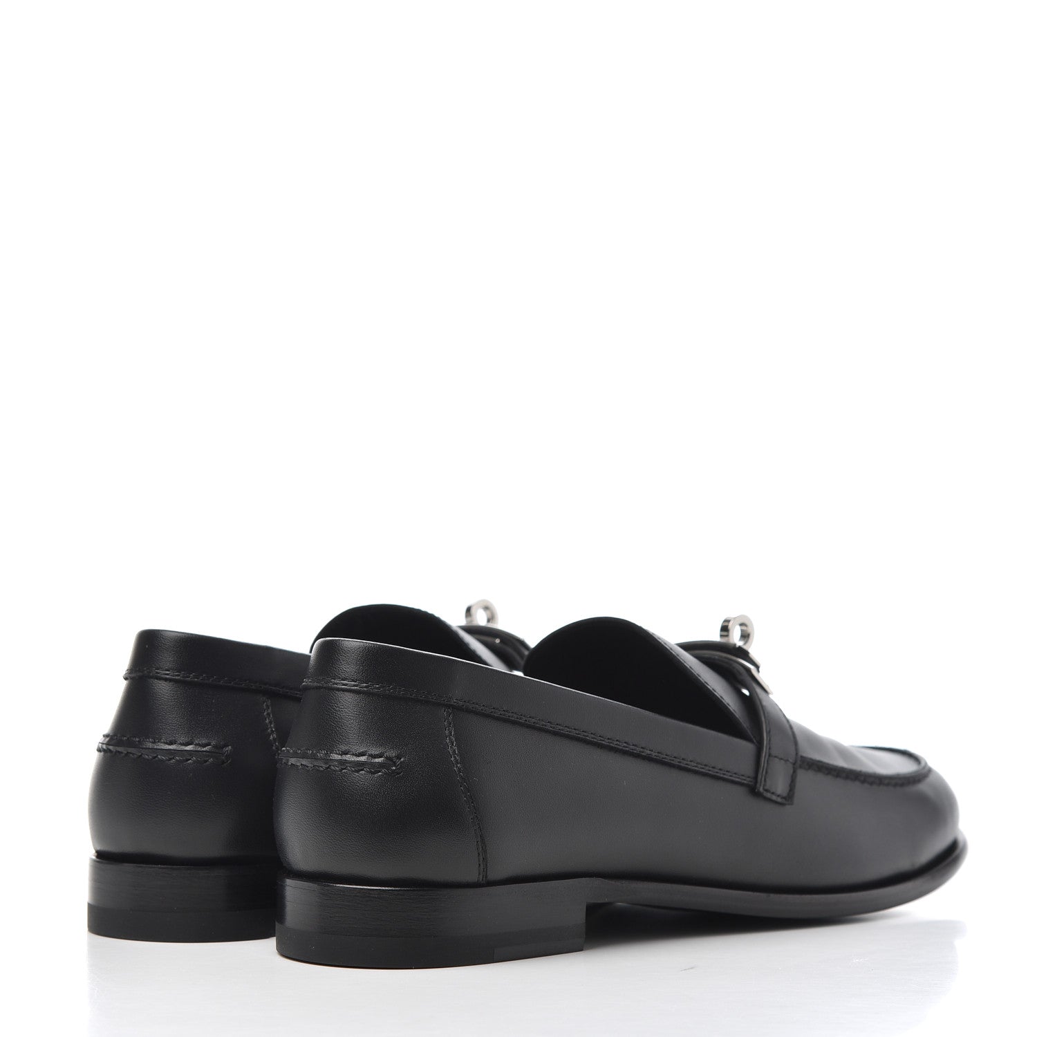 Hermes Calfskin Womens Destin Loafer 38 Black 4 of 14