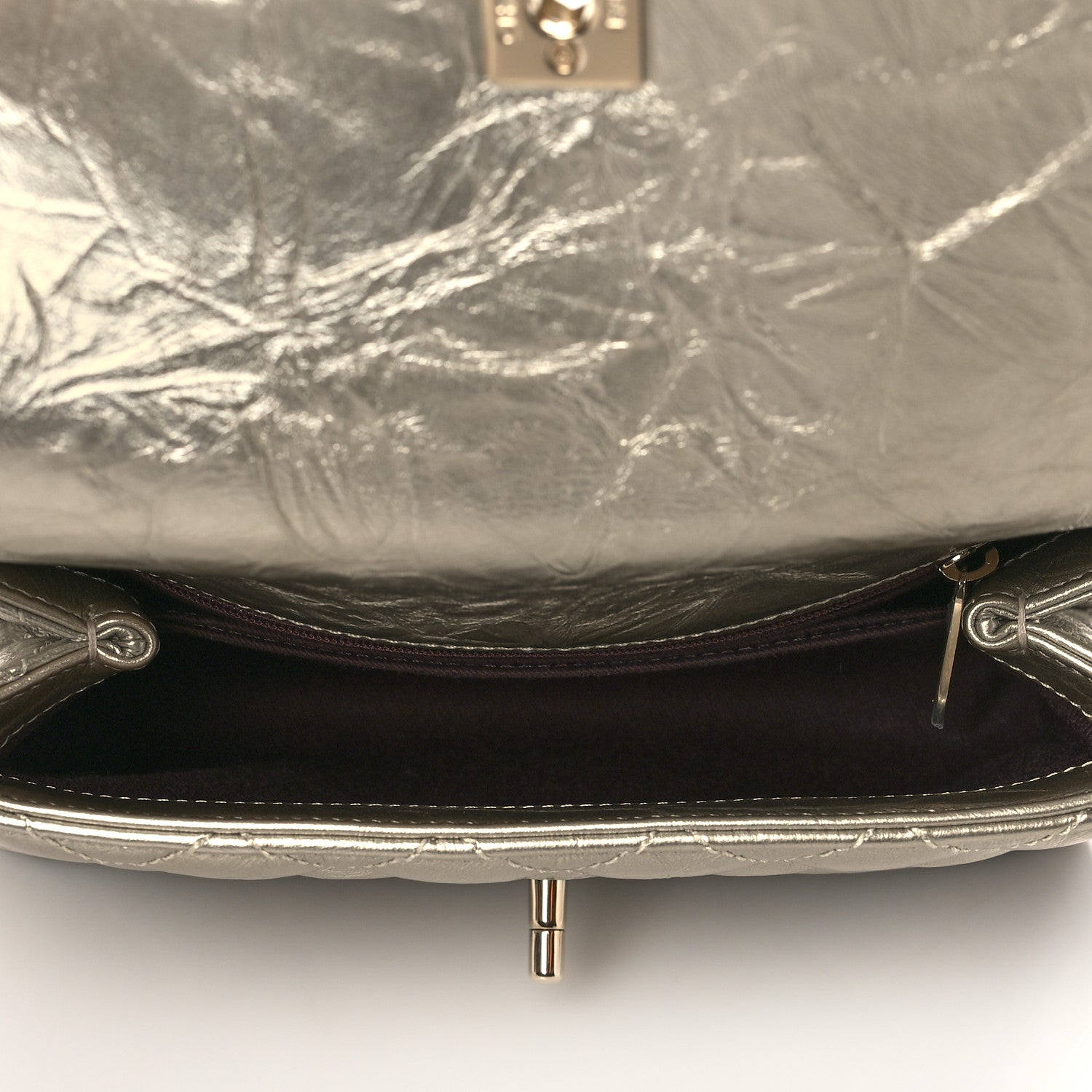 Chanel Metallic Aged Calfskin Quilted Mini Coco Handle Flap Gold 5 of 11