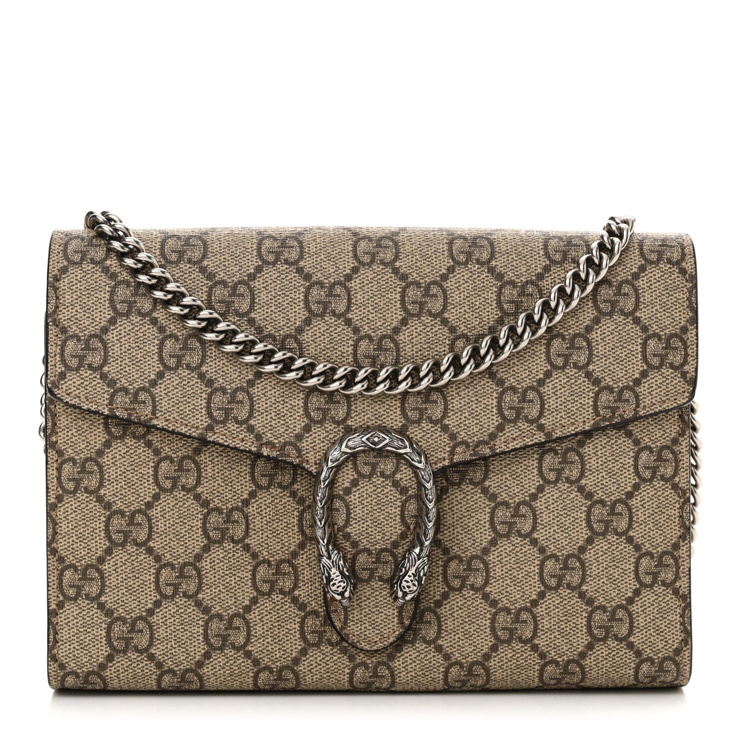 Gucci GG Supreme Monogram Mini Dionysus Chain Wallet Beige Taupe 1 of 13