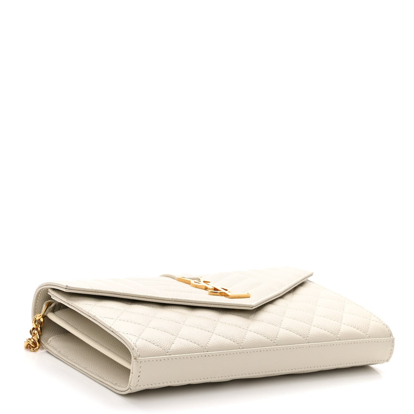 Grain De Poudre Mixed Matelasse Triquilt Monogram Chain Wallet Crema Soft