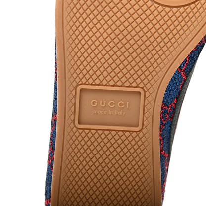 Gucci Lurex Calfskin Web GG Monogram Womens Falacer Sneakers 37 Iridescent Blue Iridescent Red Silver 7 of 8