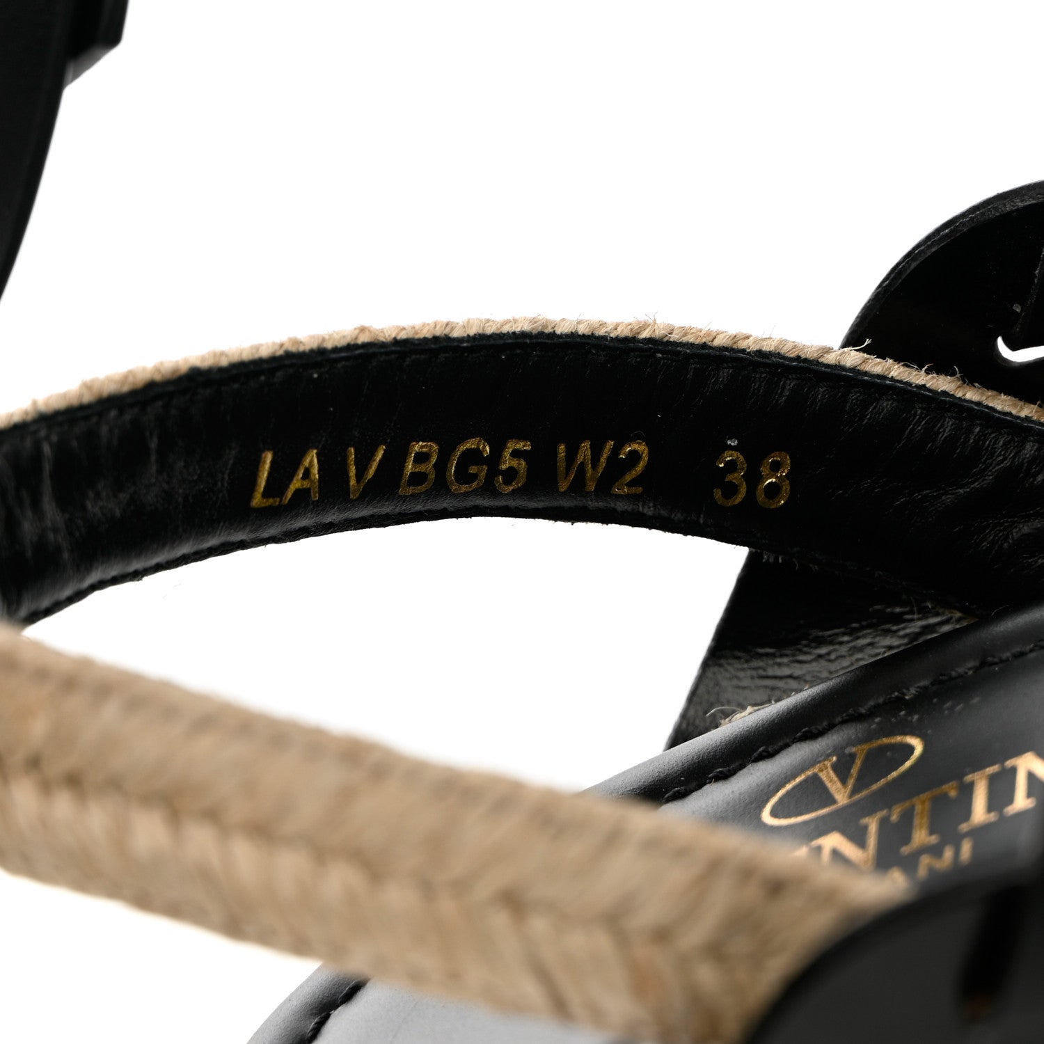 Valentino Garavani Calfskin Rockstud Ankle Strap Espadrille 10/60mm Sandals 38 Black 6 of 12