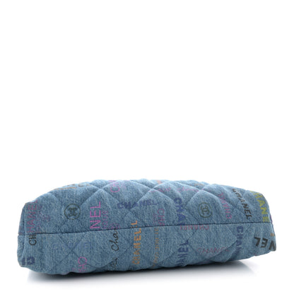 Chanel Denim Quilted Denim Mood Maxi Shopping Bag Blue Multicolor 4 of 10