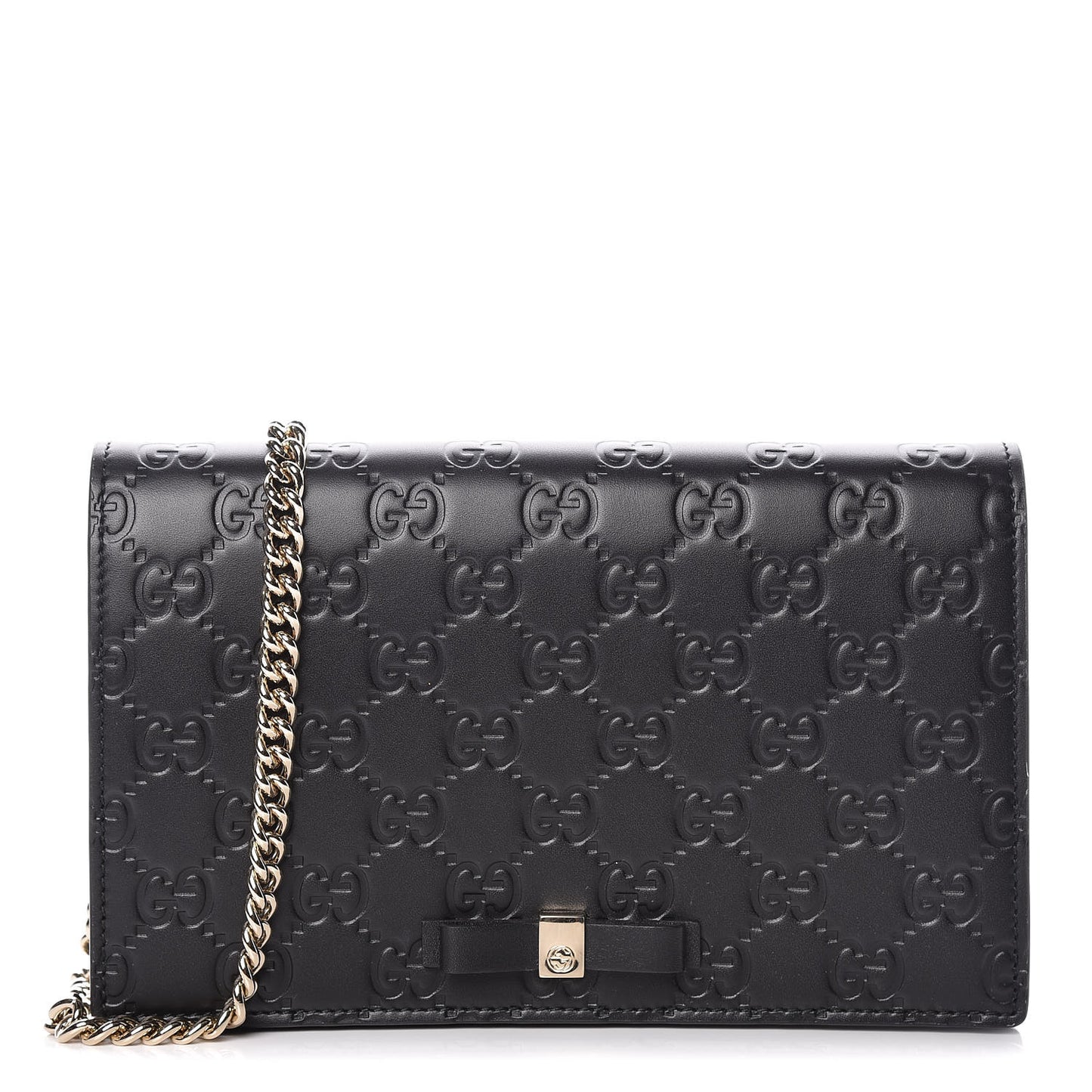 Guccissima Signature Bowy Chain Wallet Black