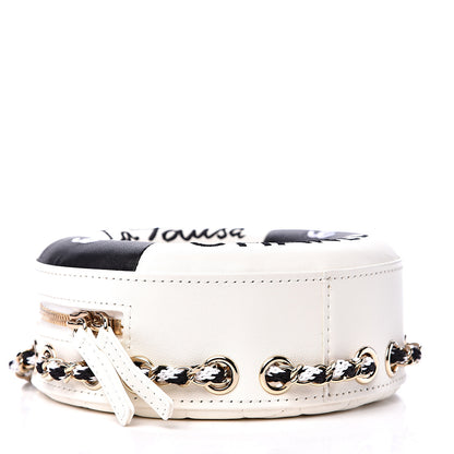 Chanel Lambskin Coco Lifesaver Round Bag Black White 3 of 8