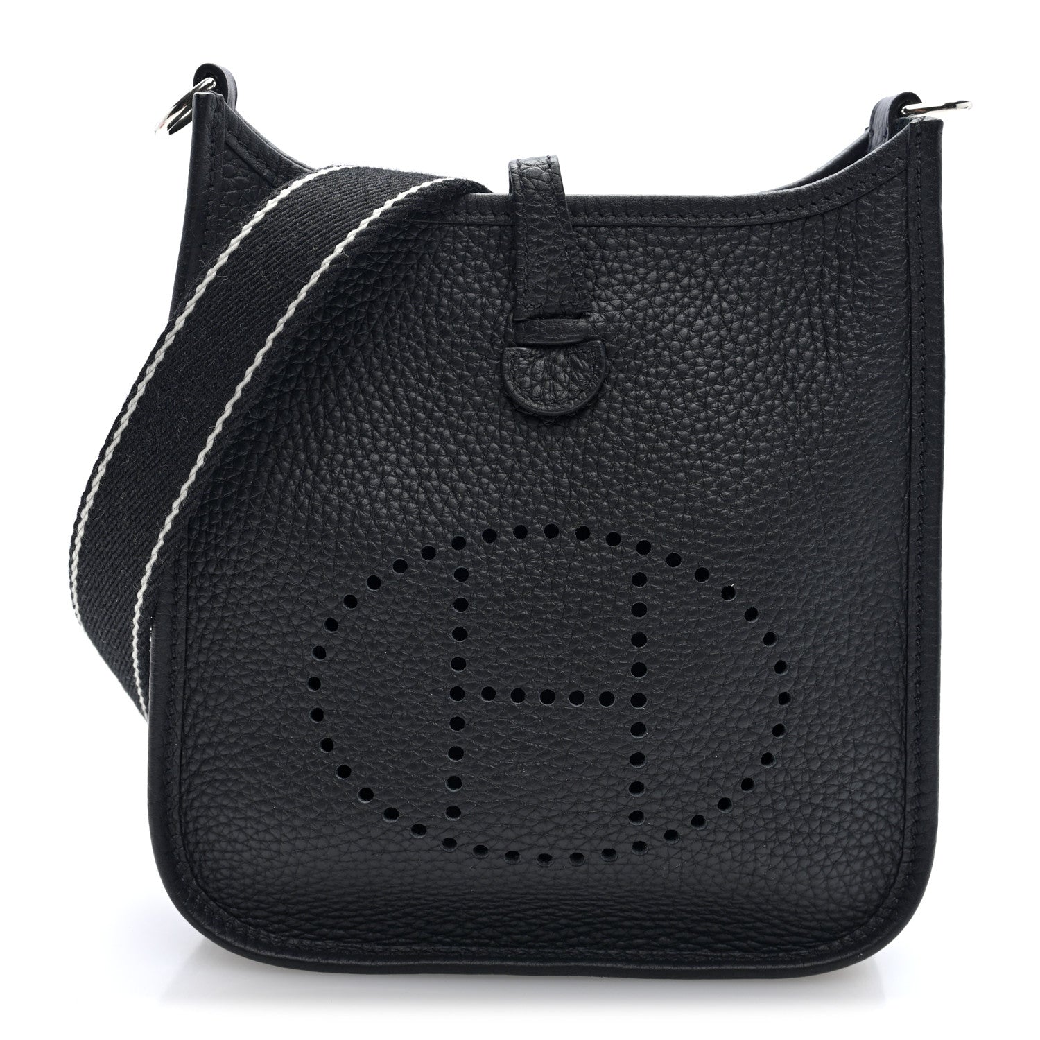 Hermes Taurillon Clemence Amazone Evelyne TPM Black White 1 of 10