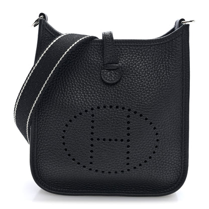 Hermes Taurillon Clemence Amazone Evelyne TPM Black White 1 of 10