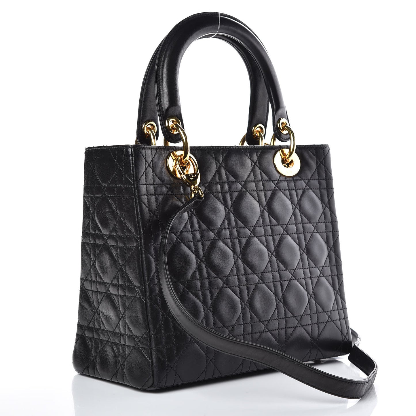 Lambskin Cannage Medium Lady Dior Black