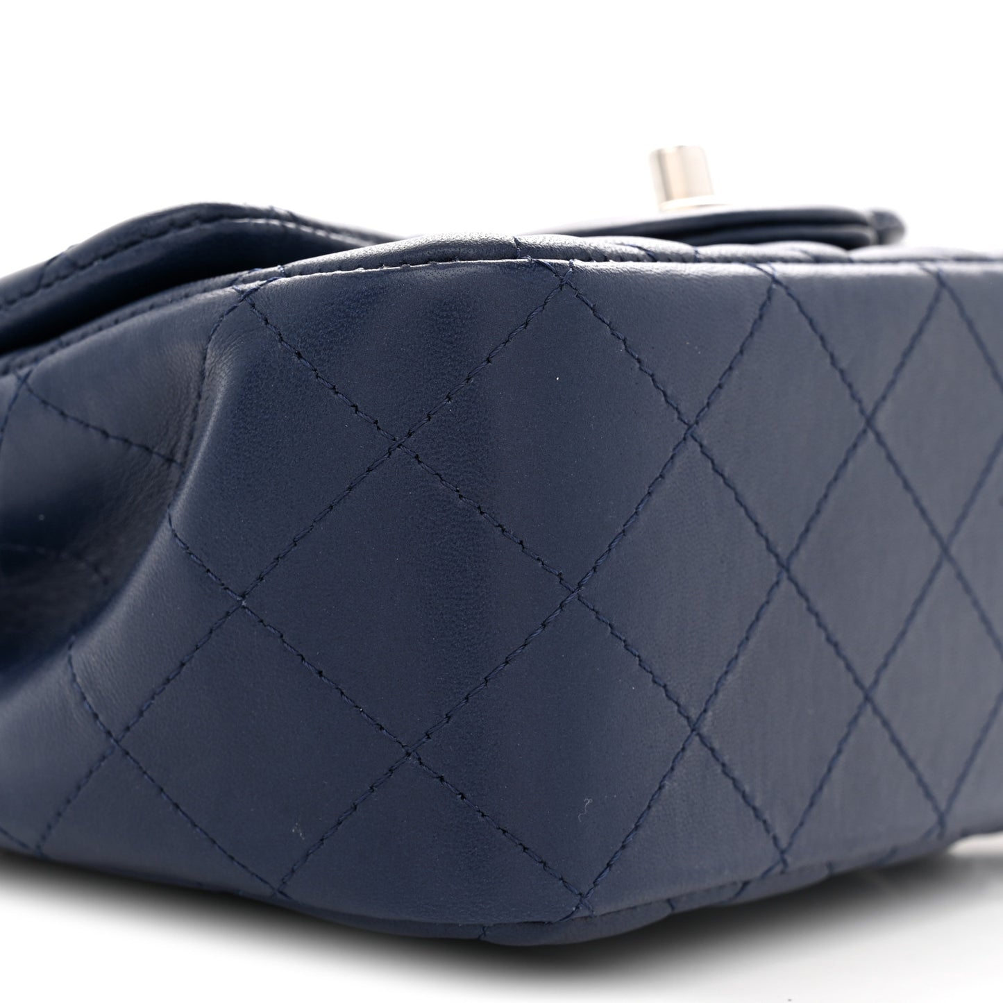 Lambskin Quilted Mini Square Flap Navy