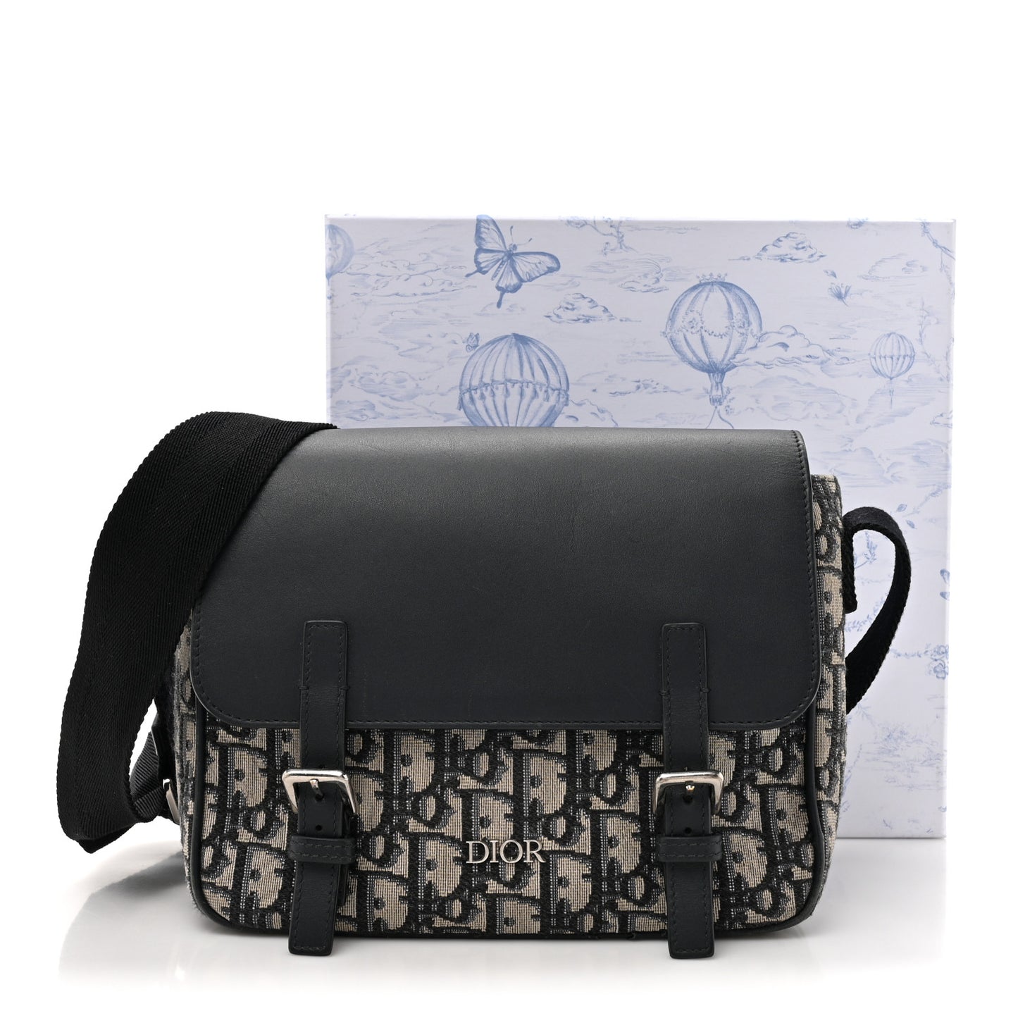 Smooth Calfskin Oblique Calfskin Kid's Messenger Navy Blue