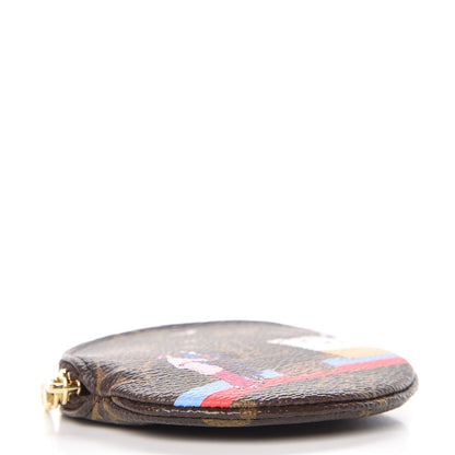 Louis Vuitton Monogram 2016 Christmas Animation Round Coin Purse Rouge 4 of 7