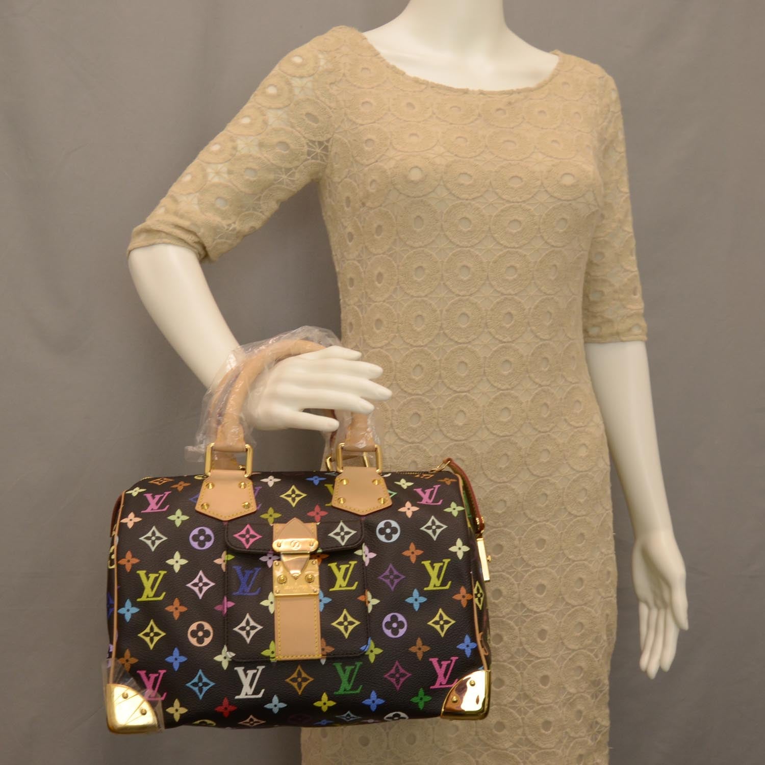 Louis Vuitton Monogram Multicolor Speedy 30 Black 2 of 8
