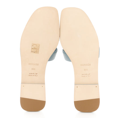 Hermes Epsom Oran Sandals 39.5 Gris Antarctique 5 of 8